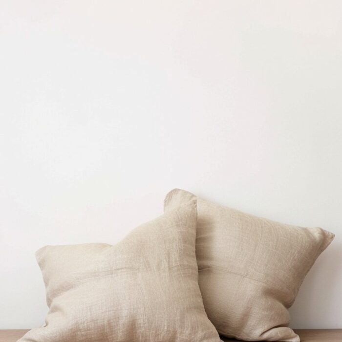 Set of 2 Euro Linen Pillowcases - Natural