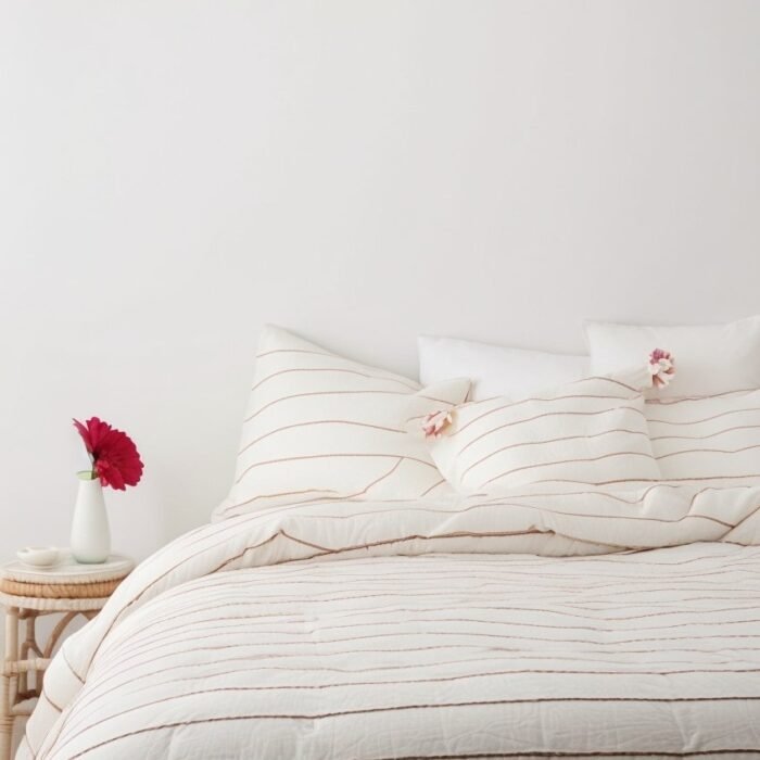 Linen Duvet Cover Set - Cedar Stripe