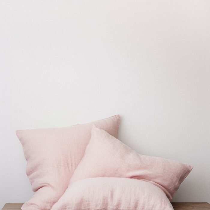 Set of 2 Euro Linen Pillowcases – Blush