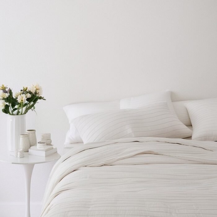 Linen Duvet Cover Set - Pencil Stripe