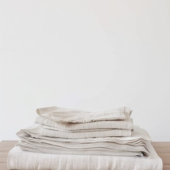 Linen Bedding Set with Pillowcases - Stripe