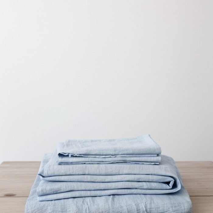 Linen Bedding Set with Pillowcases - Sky