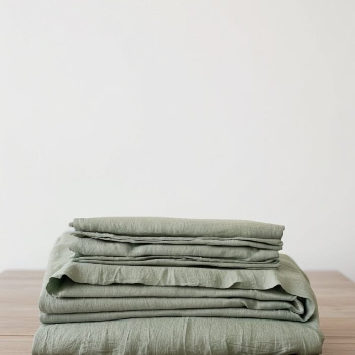 Linen Bedding Set with Pillowcases - Sage