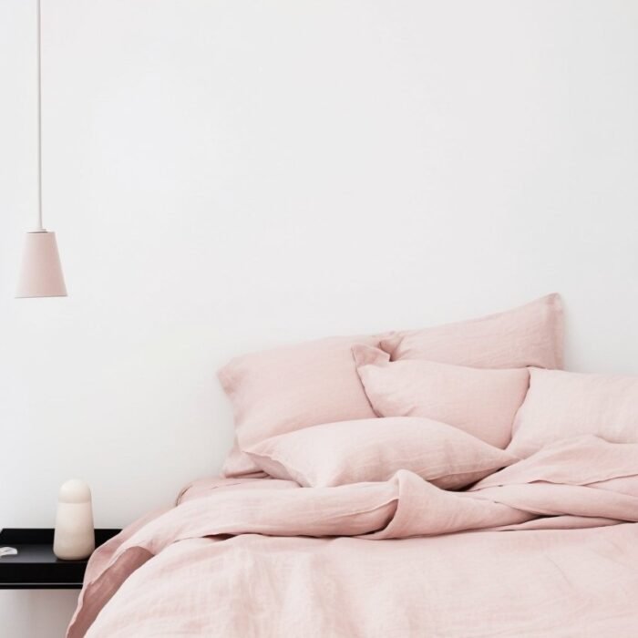 Linen Duvet Cover Set - Blush