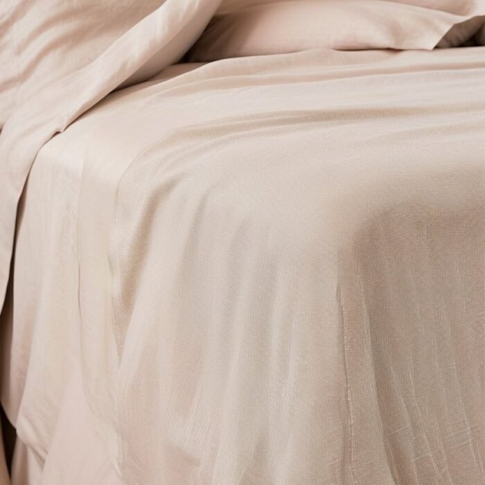 Linen Fitted Sheet - Blush