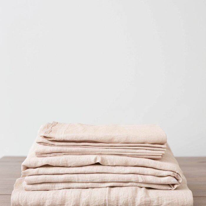 Linen Bedding Set with Pillowcases - Blush