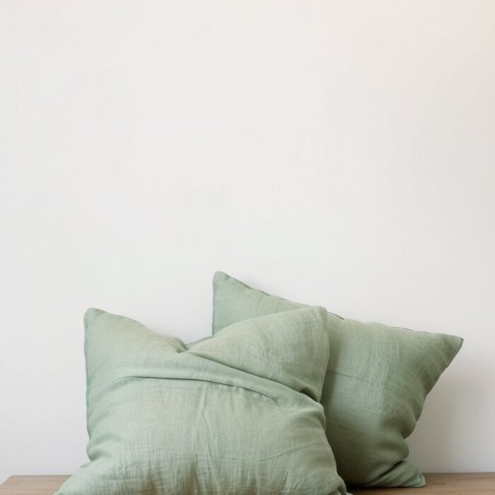 Set of 2 Euro Linen Pillowcases - Sage