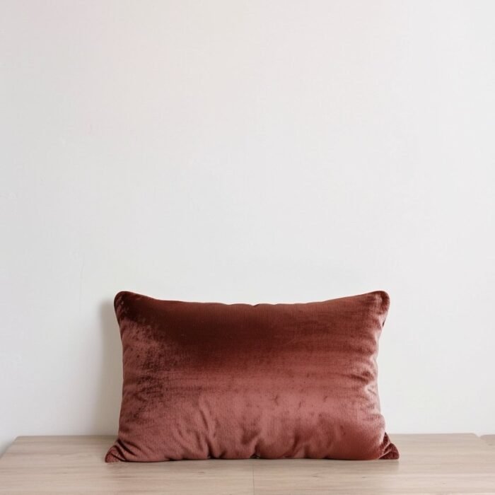 Talik Velvet Rectangular Cushion Cover - Chestnut