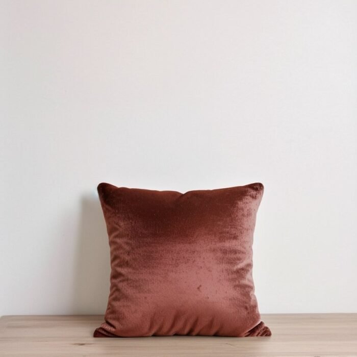 Talik Velvet Square Cushion Cover - Chestnut